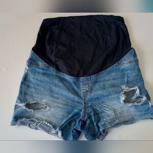 Isabel Maternity by Ingrid & Isabel High Waist Denim Blue Shorts